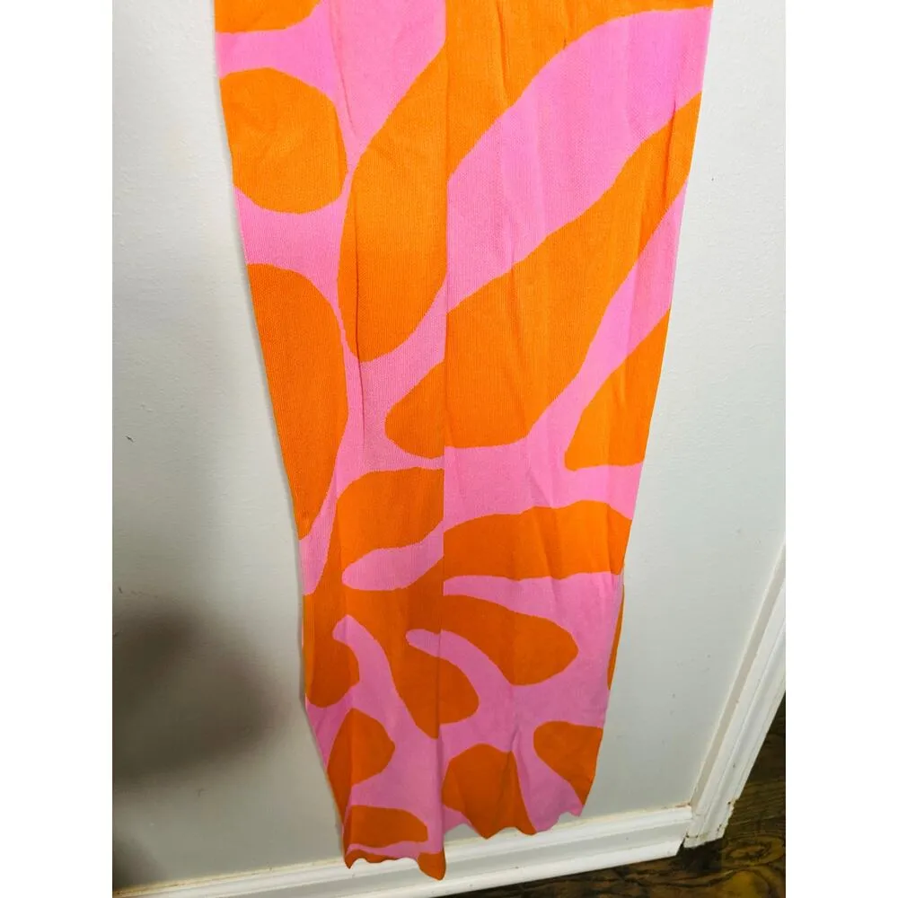 SOLID & STRIPED Carnation Pink Clementine Orange Sia Maxi Dress Size Small - Image 12