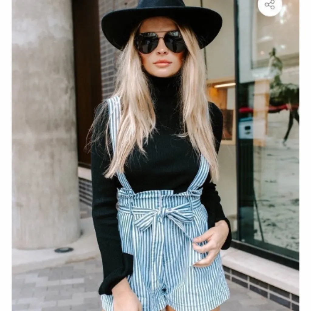 Kittenish Blue and White Striped Shorts - Image 2