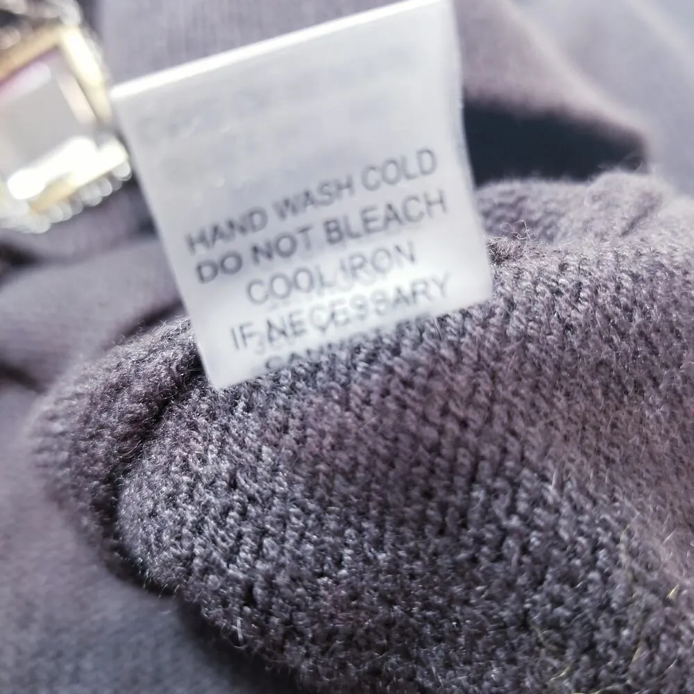 Dolce Cabo Knit Wool Cashmere Blend Chains Jeweled Cardigan Brown Size L - Image 9