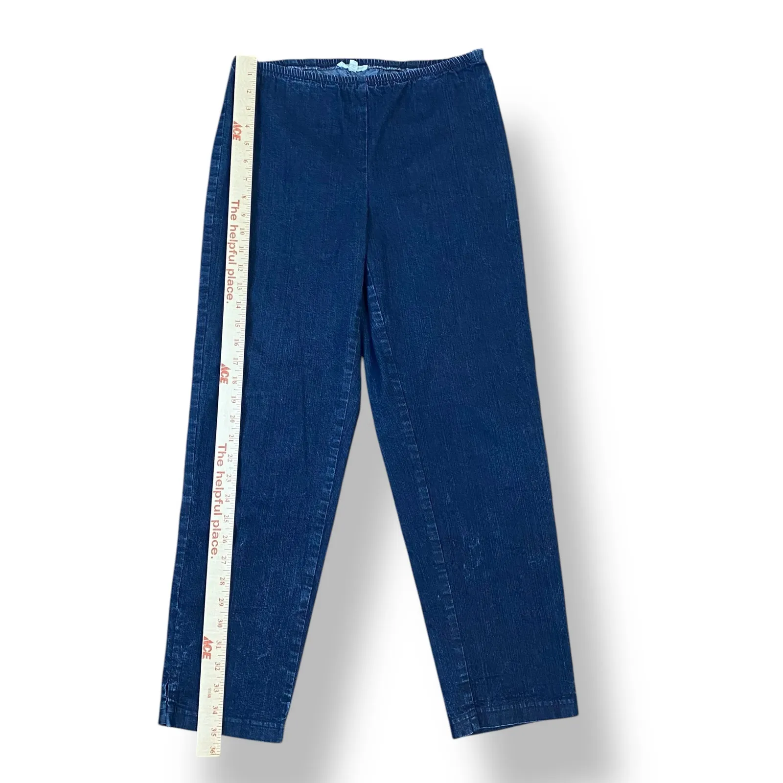 Eileen Fisher Cropped‎ Slim Leg Denim Pedal Pusher Pants Womens Size S - Image 5