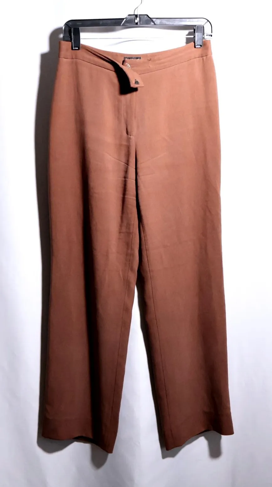 INC Wide Leg Trousers Brown High Waist Career Business Professional Pants Size 6 - Image 1