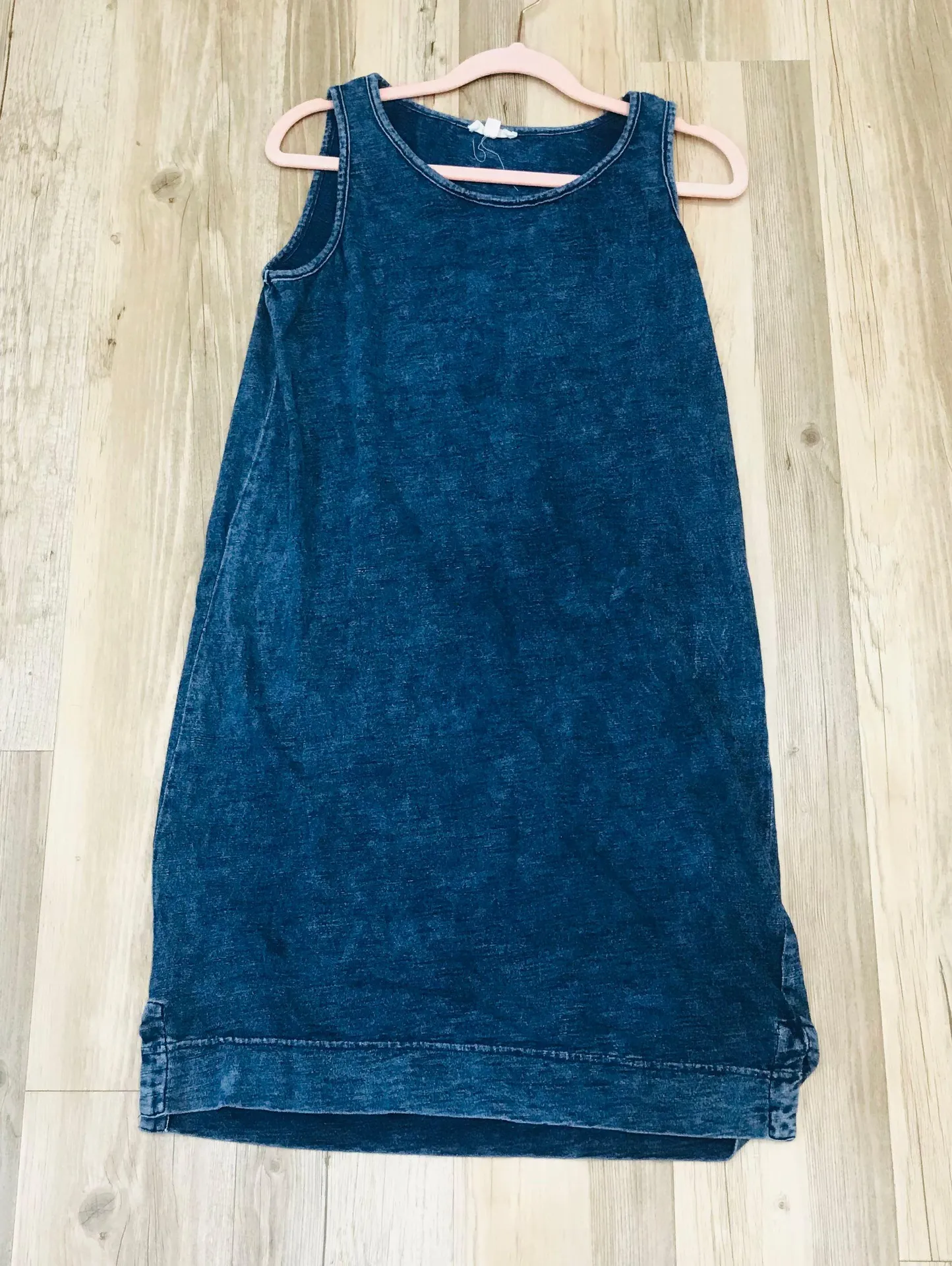 Boutique Navy Blue acid wash comfy dress sz small.  - Image 3