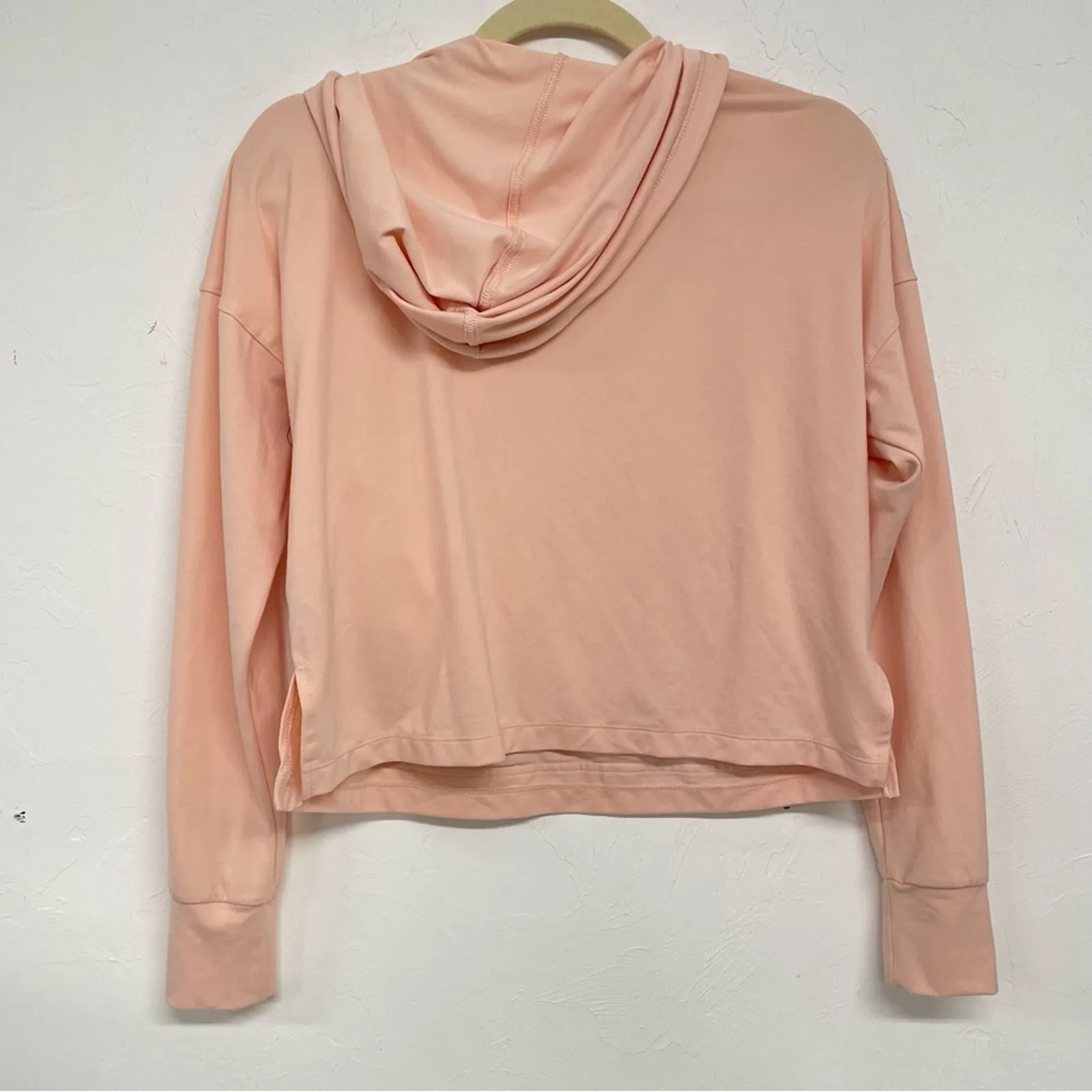 Nike Dri Fit Peach Lightweight Hoodie Pullover Sweater Womens S Boxy Fit Running - Image 6