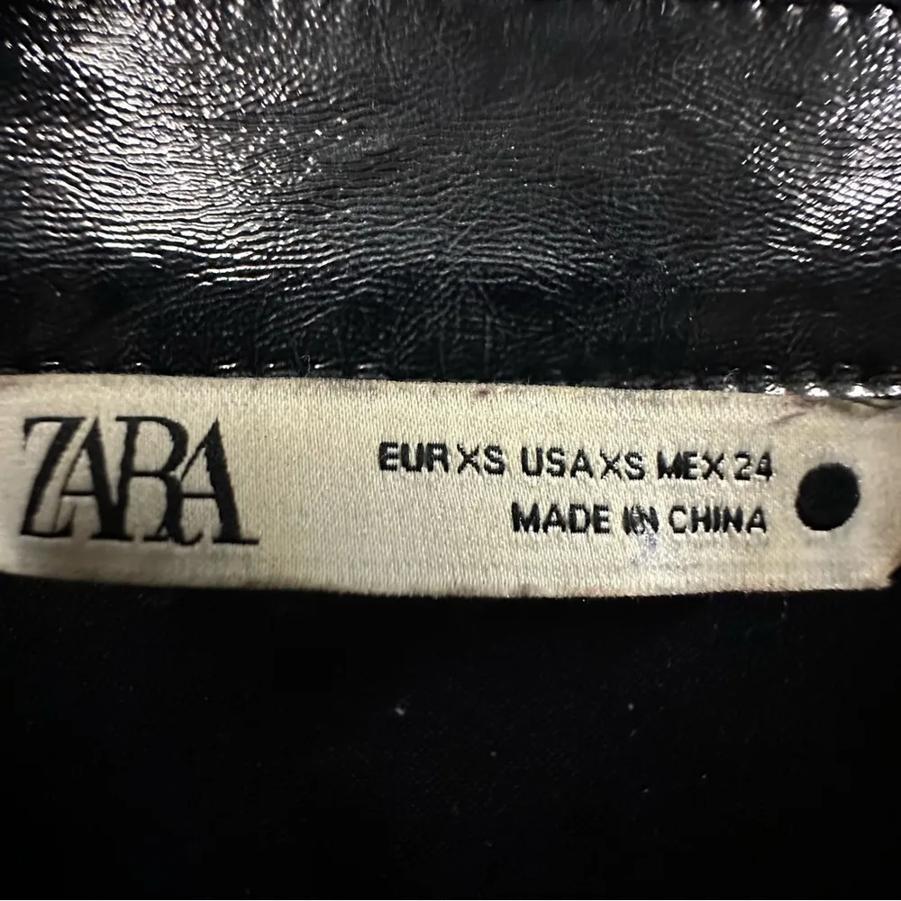 Zara Raeh Black Faux Patent Leather Button Up Long Sleeve Mini Dress Womens XS - Image 14