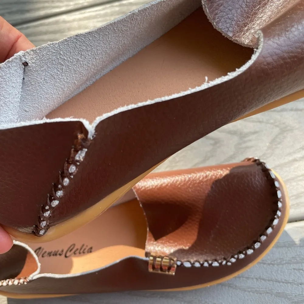 New- Venus Celia Women's Comfort Flexible Brown Driving Loafers Size 7.5 - Image 5