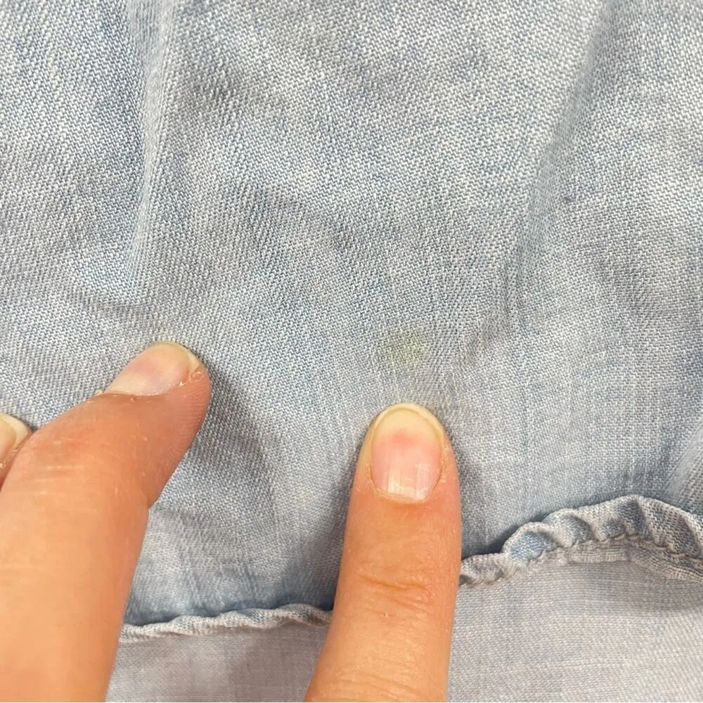 Cloth & Stone Chambray Short Sleeve Womens Blouse S Boho Beachy Coastal Cowboy - Image 7