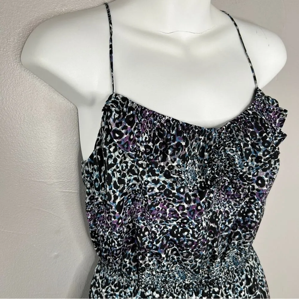 BCBGENERATION Mini Dress Womens Size XS Leopard Print Animal Ruffle Colorful - Image 2