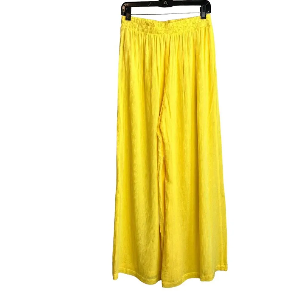 Lagence Pants Womens Small Yellow Nikita Wide Leg Crepe in Light Maiz Crinkle - Image 11
