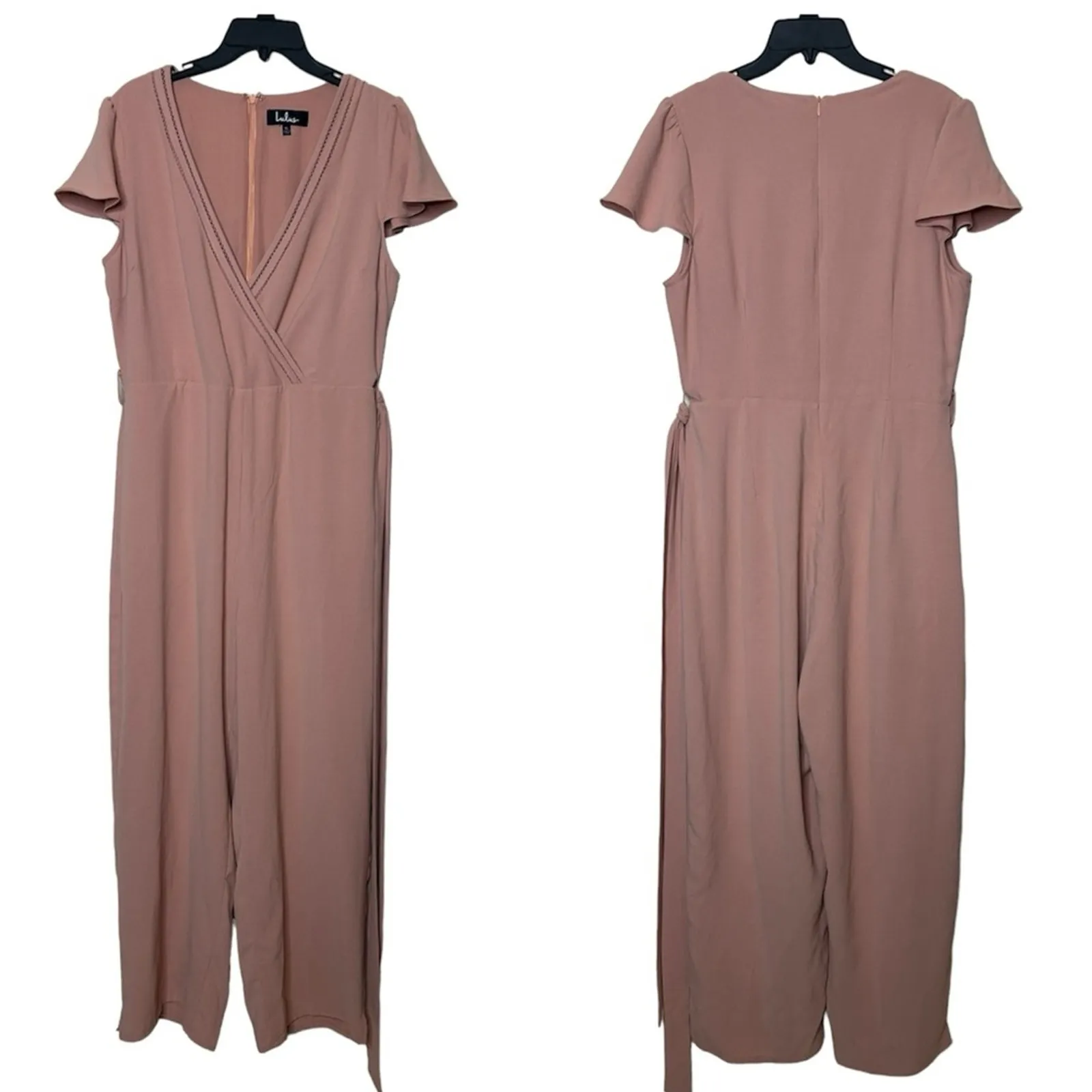 Lulu's One in a Million Chick Mauve Pink Short Sleeve Jumpsuit Womens Size XL - Image 3