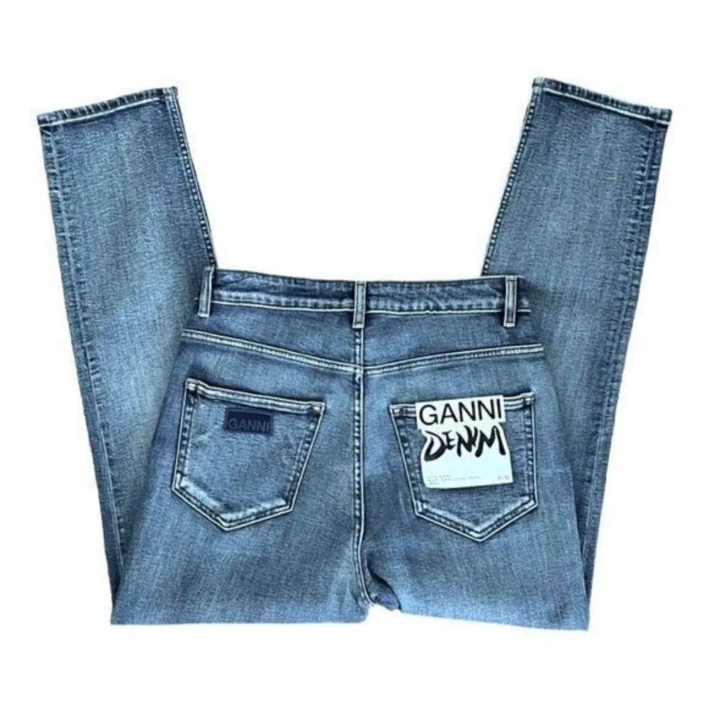GANNI Cutye Cropped Slim Fit Super High Rise Jeans Size 31 NEW $255 - Image 3