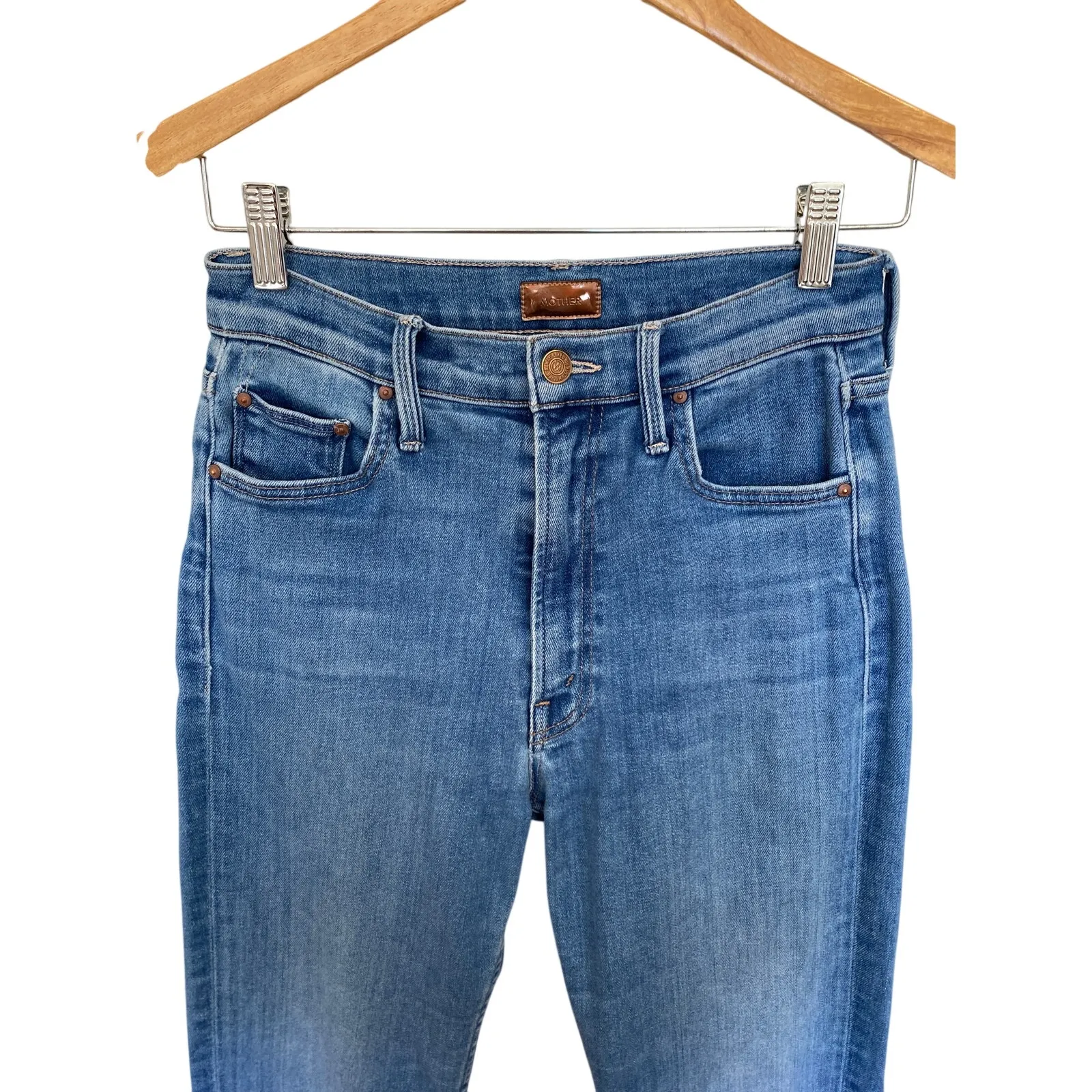 MOTHER The Insider Ankle Straight Jeans Ripe For The Picking Blue Size 25 - Image 4