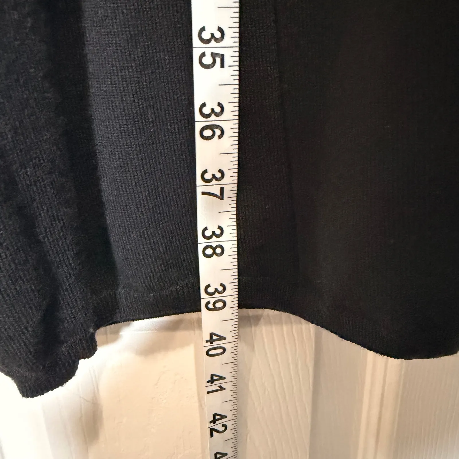 Antonio Melani Black Mock Neck Beaded Shoulder Cap Sleeve Sweater Dress M - Image 8