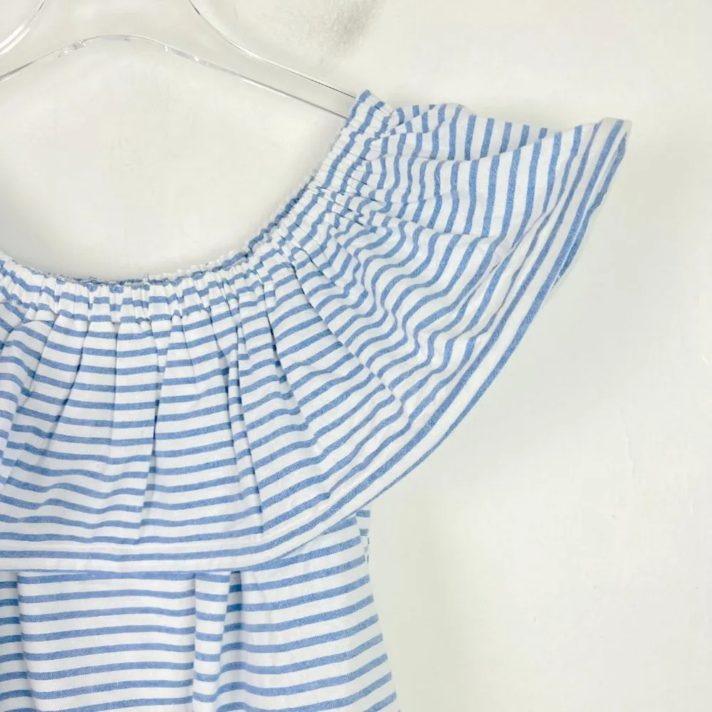 NWT Line & Dot Lea Ruffle Mini Dress Stripes Off the Shoulder Size Medium M NEW - Image 5