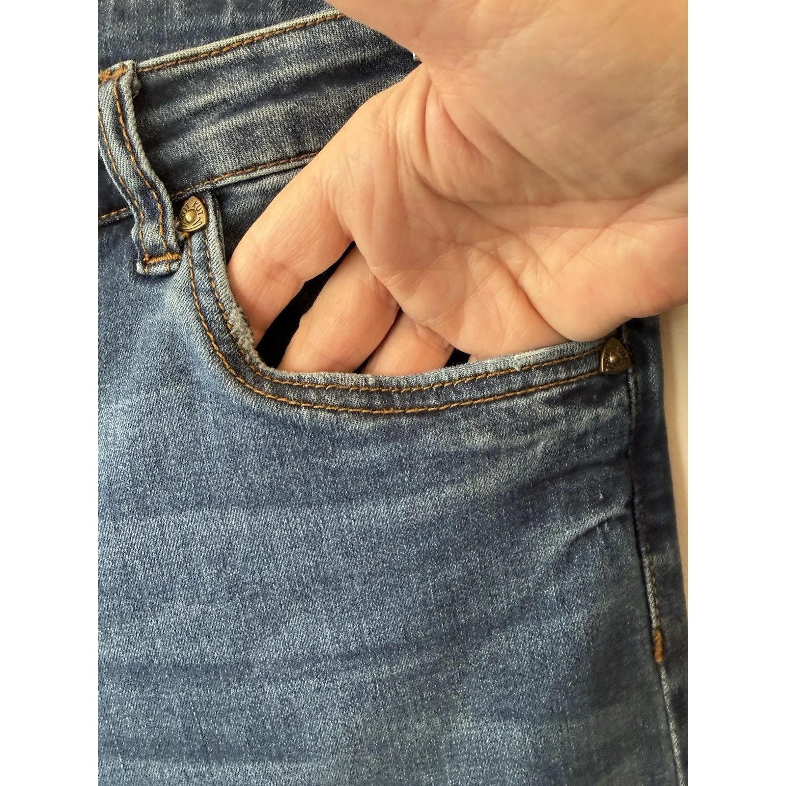 Kut from the Kloth Kay Boyfriend Straight Dark Wash Womens Jeans Size 14 Preppy - Image 3