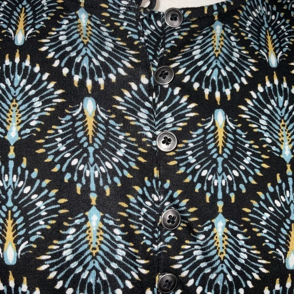 J Jill Casual Career Black Multicolor 3/4 Sleeve Knit Tunic Blouse Like New XSP - Image 6