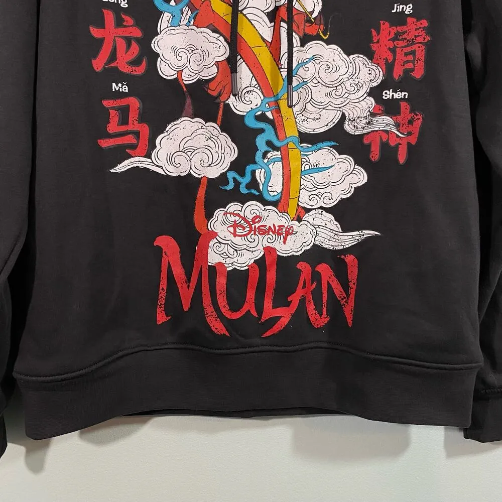 Disney Princess Grey Mulan Moo Shu Chinese New Year Pullover Hoodie Size S (6/8) - Image 3