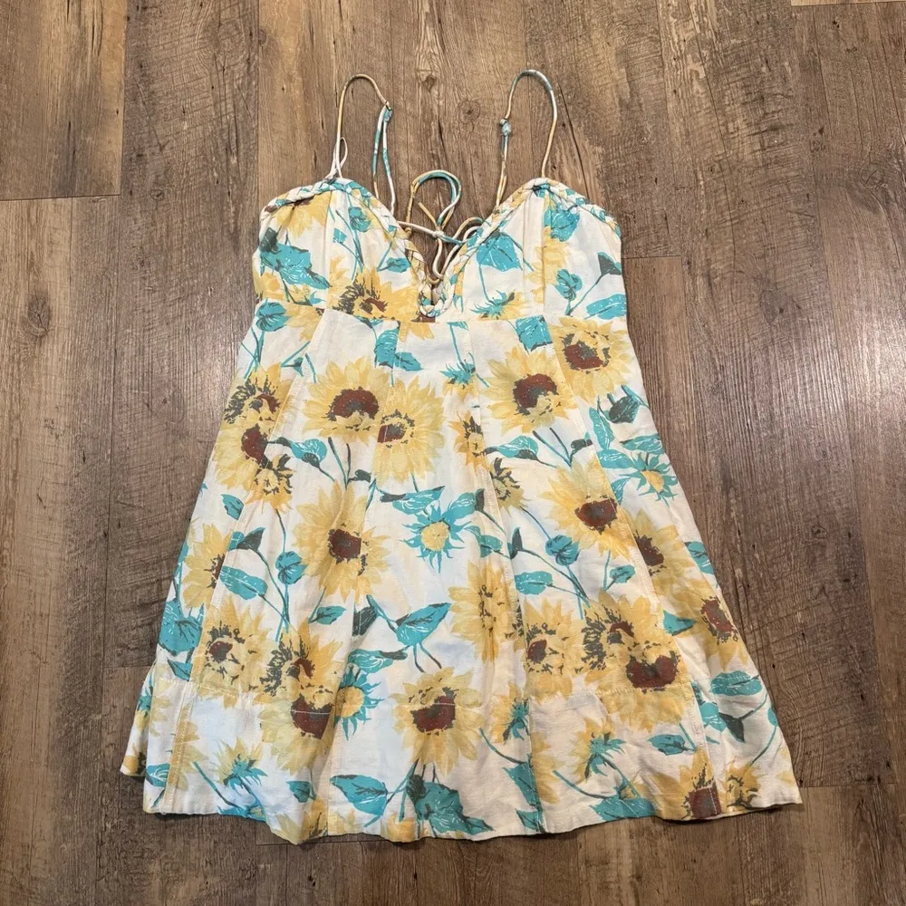 NWT Free People Altura Printed Mini Dress Sunflower Large - Image 3