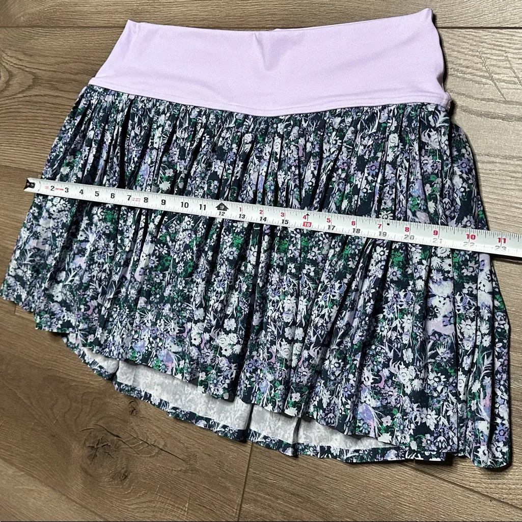Aerie Offline Floral Pleated Tennis Active Skirt Skort Pockets Lavender Green XL - Image 8