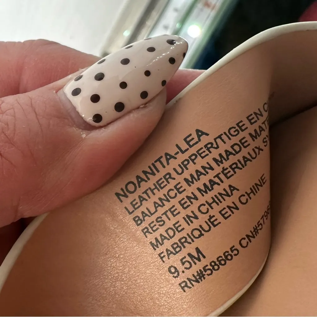 Nordstrom Noanita-Lea Ivory Leather Platform Sandals Wood Block Heel Size 9.5M - Image 6