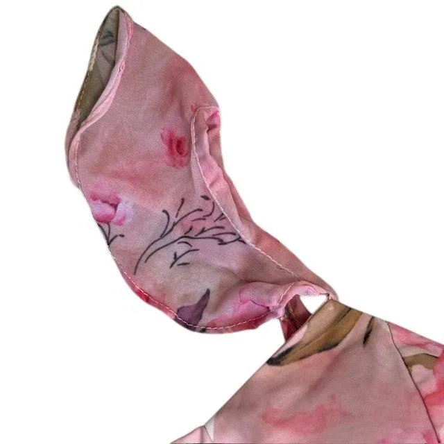 Floral Pink Maxi Dress‎ Ruffle Tiered Corset Back Party Wedding Homecoming Prom Size 8 - Image 7