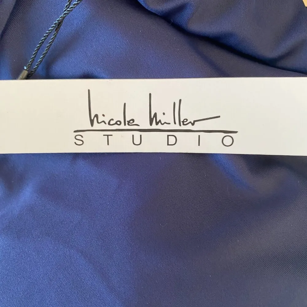 Studio womens medium navy blue one-piece swimsuit with scoop back - Image 10