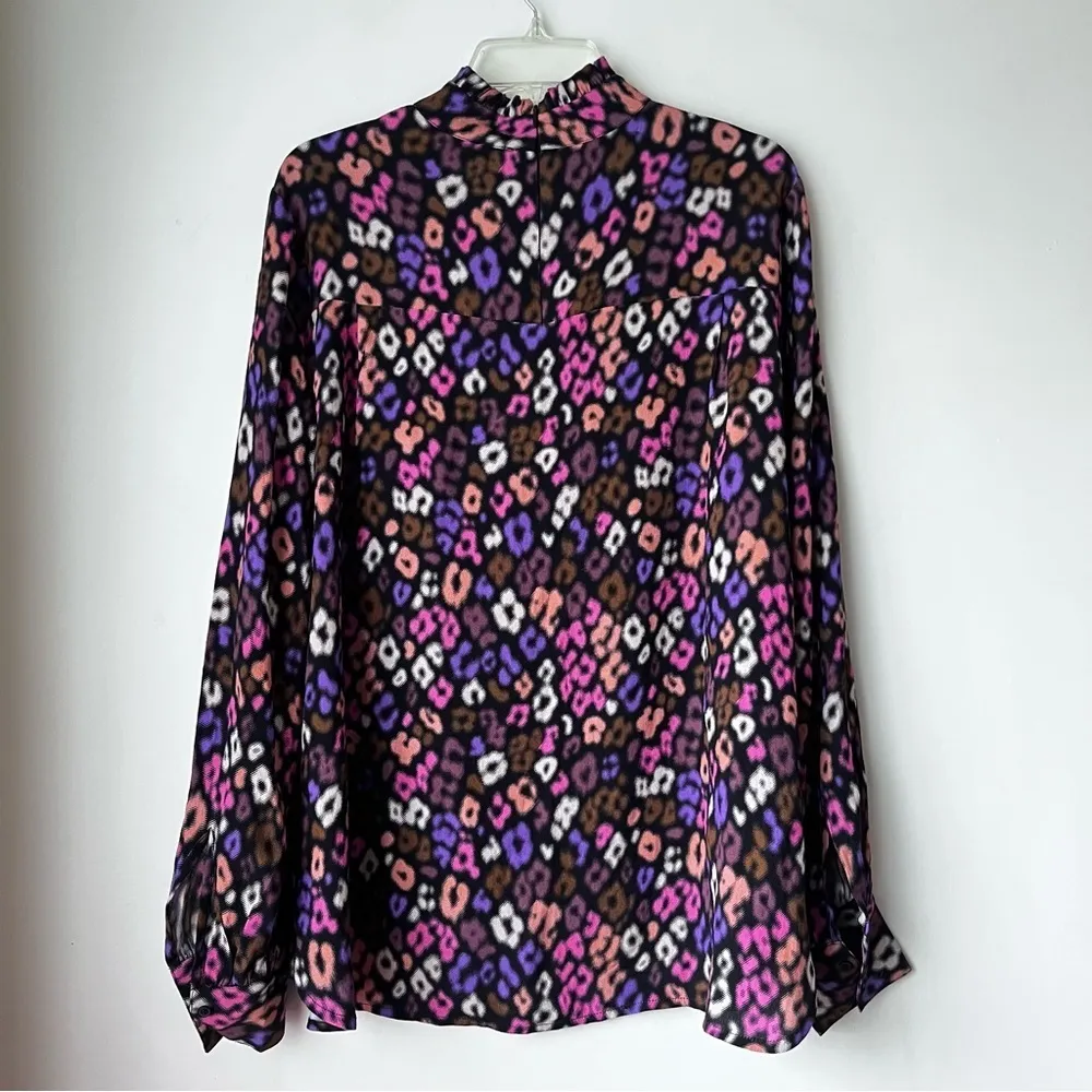 Anthropologie Essential Antwerp Ephraim Colorful Cheetah Print Turtleneck Top 6 - Image 8