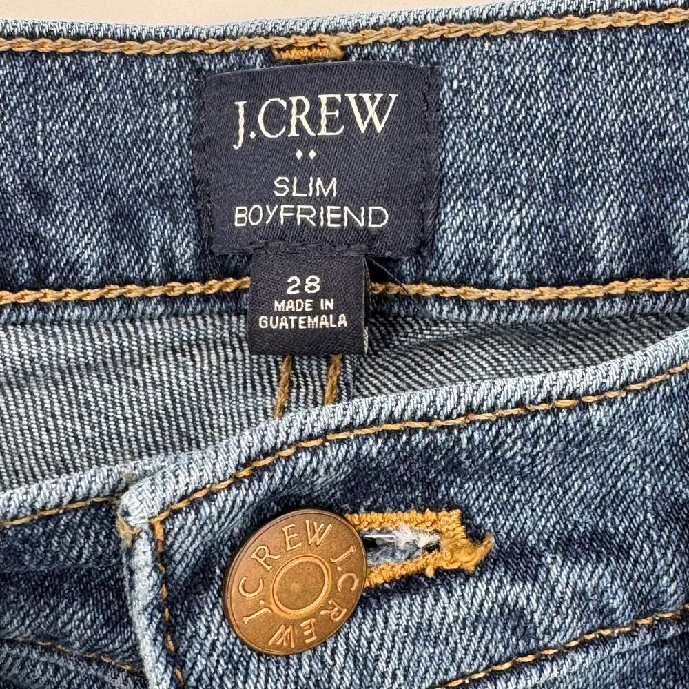J. Crew slim boyfriend jeans women's 28 all day stretch liberty blue denim pants - Image 5