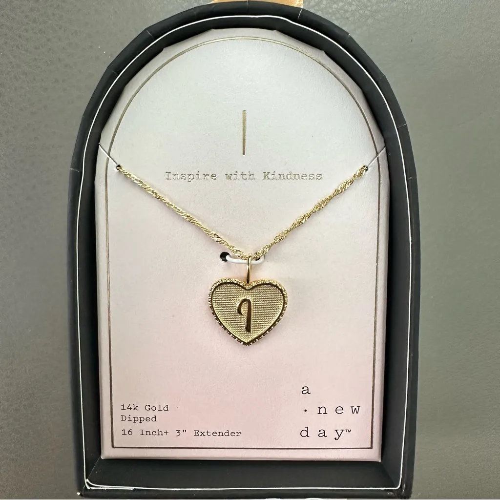 a New Day 14K Gold Dipped Initial Heart I Pendant Necklace Gold - Image 6