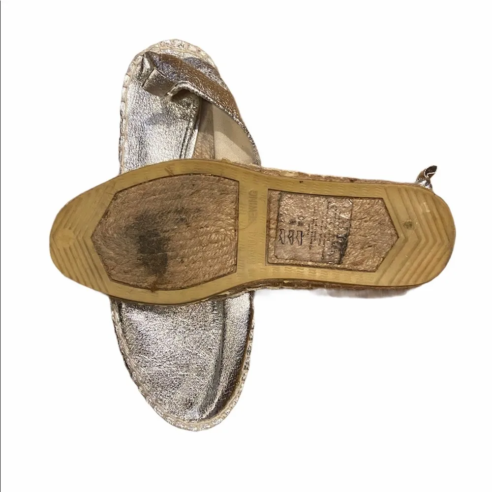 EUC Primark silver vegan leather 7 flat espadrille - Image 3