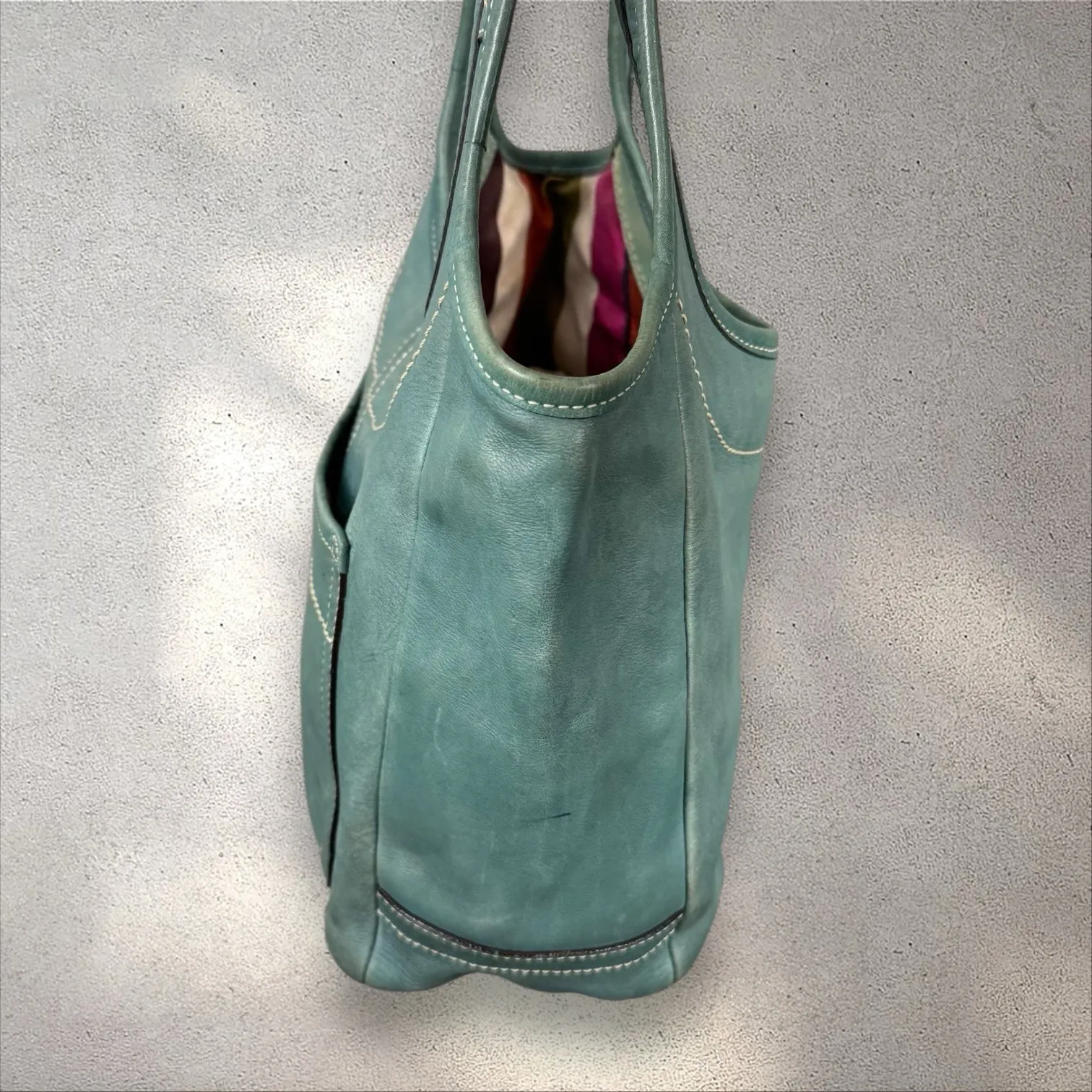 Vtg Coach Legacy Ergo #10743 Leather Bag 65th Anniversary Edition Turquoise Blue - Image 3