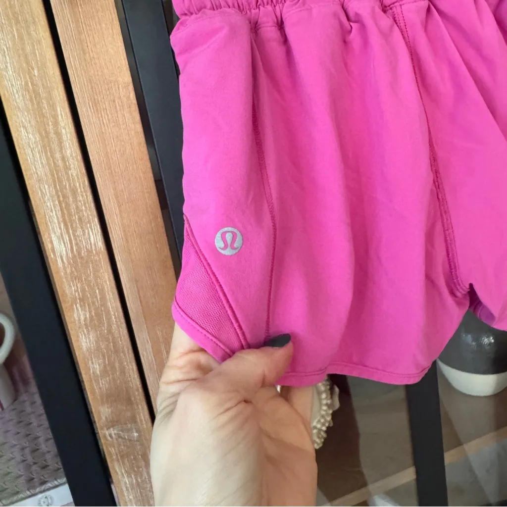 Lululemon Hotty Hot Shorts II 4" Pink Highlight neon mid-rise running workout - Image 6