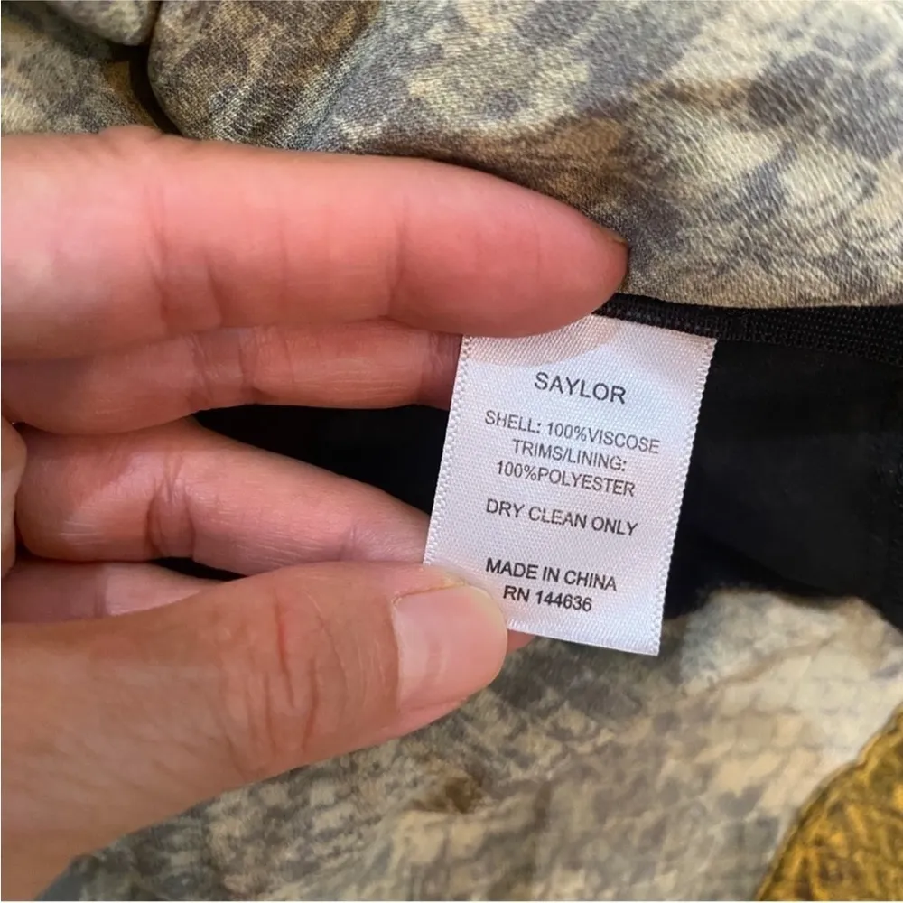 Saylor yellow gold python printed faux wrap blouse top NEW - Image 8