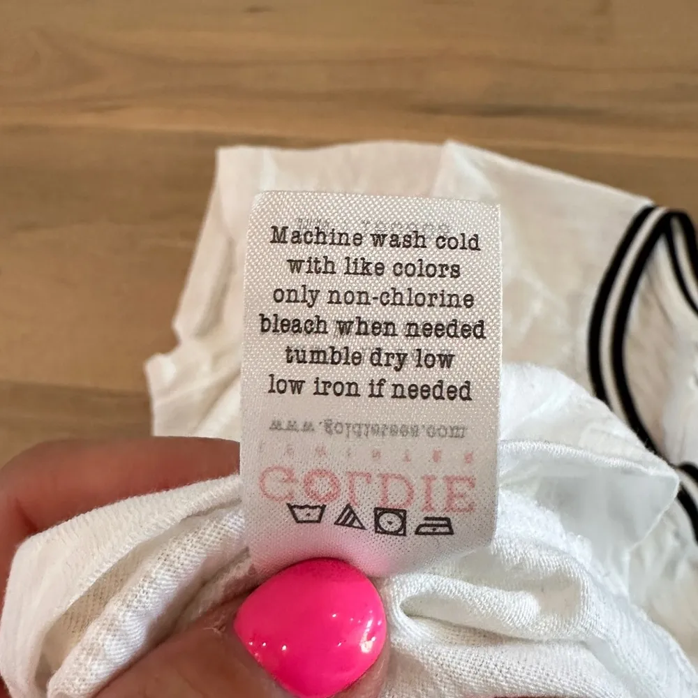 Goldie Tipped Ringer Tee white black size small - Image 6