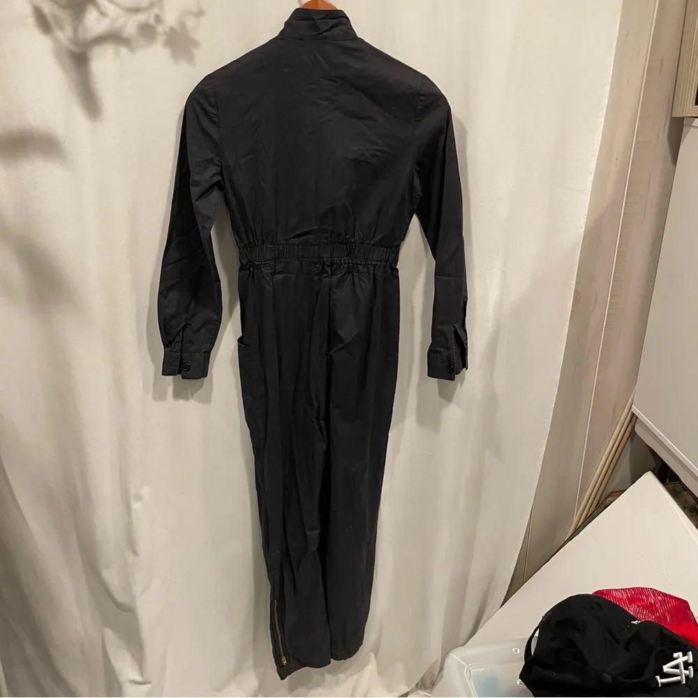 Vintage 80’s Jean St. Germain Paris charcoal zip front boiler suit pockets work Gray Size XXS - Image 4