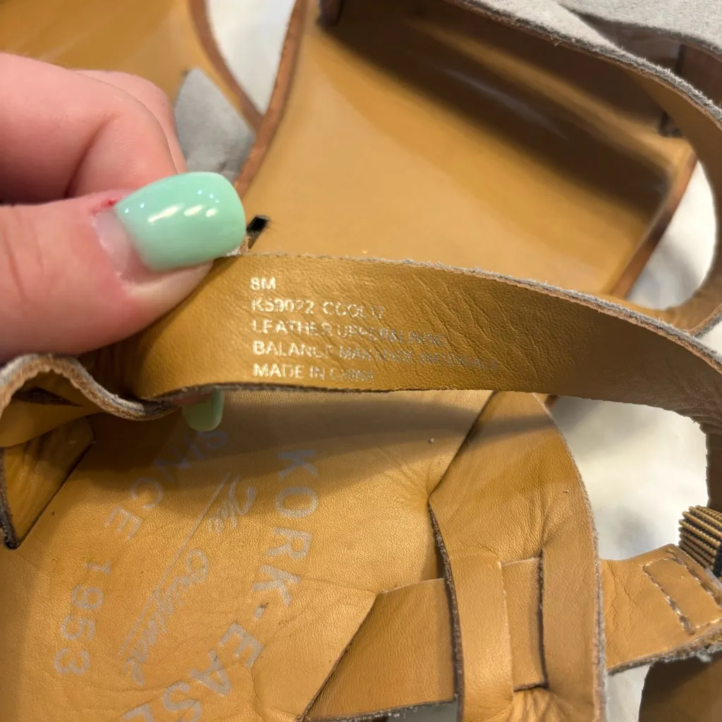 Kork Ease Nogales Sandals Size 8 Grey Suede Comfort Shoes Womens Flats Leather - Image 7