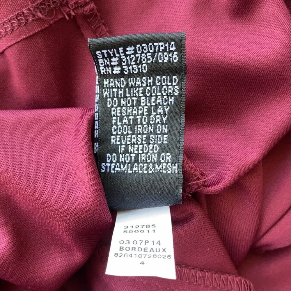 Burgundy Lace Dress Sz 4 Sleeveless Coquette Fairy Cocktail Wedding New - Image 9