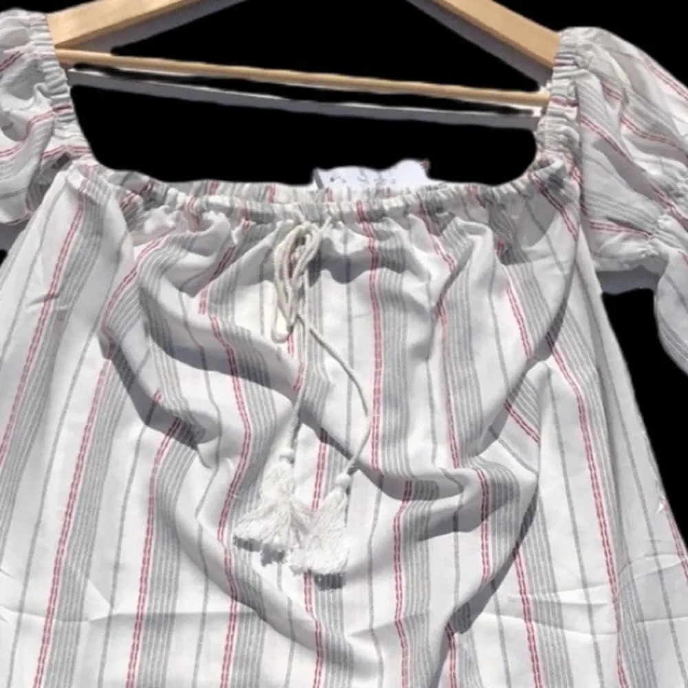 LeShop Boho Peasant Off Shoulder Tunic/Dress White Size M - Image 11