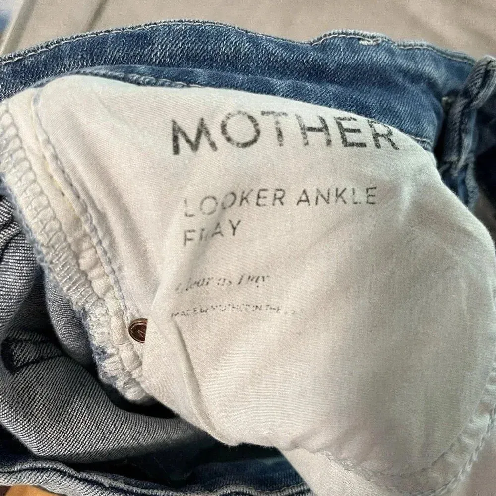 Mother Denim Looker Ankle Fray Jeans in Clear as Day Size‎ 25 Blue - Image 9