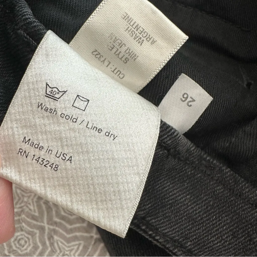 Reformation Niki Jean in Argentine Black Denim Zippers Skinny Size 26 - Image 8