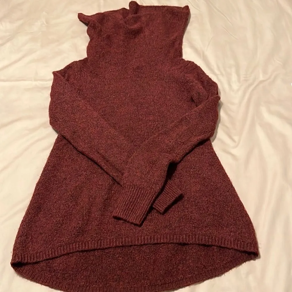 Mossimo szXS/S brownish orangish cowl neck longer in back LS tunic EUC Brown Size XS - Image 2