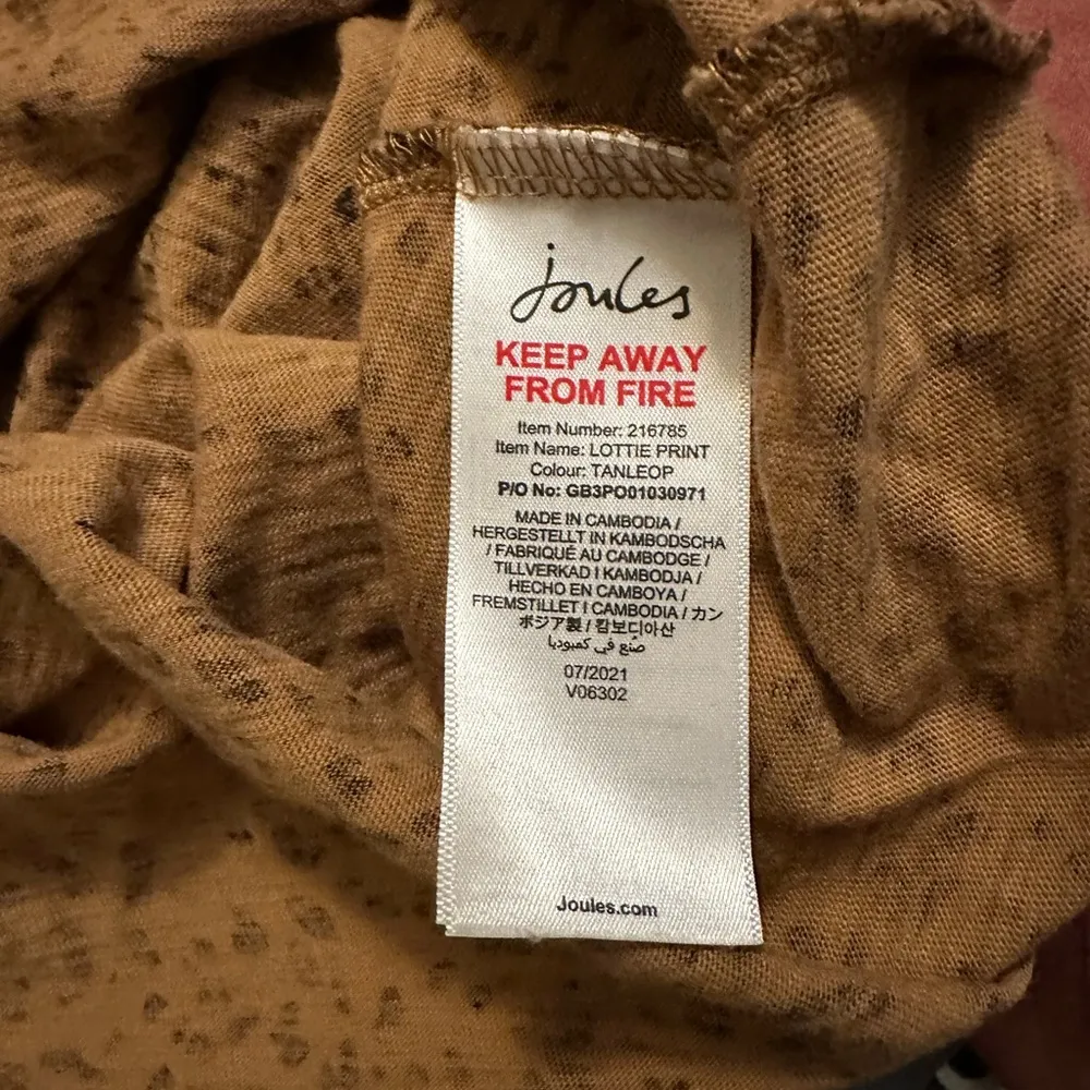 Joules Womens Lottie Animal Print Lightweight Long Sleeve Top Size 8 - Image 4