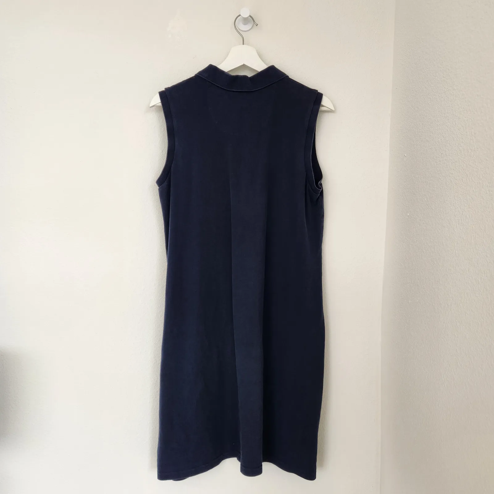 Tommy Bahama Navy Sleeveless Polo Collar Tank Shift T-Shirt Dress L - Image 5