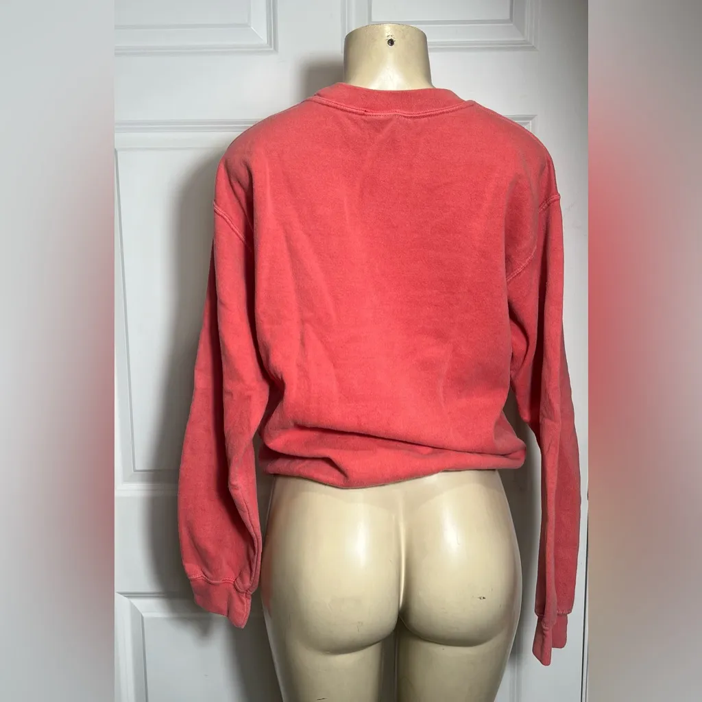 Obey Posse Floral Flower Branded Logo Graphic Coral Crew Neck Sweatshirt - Image 6