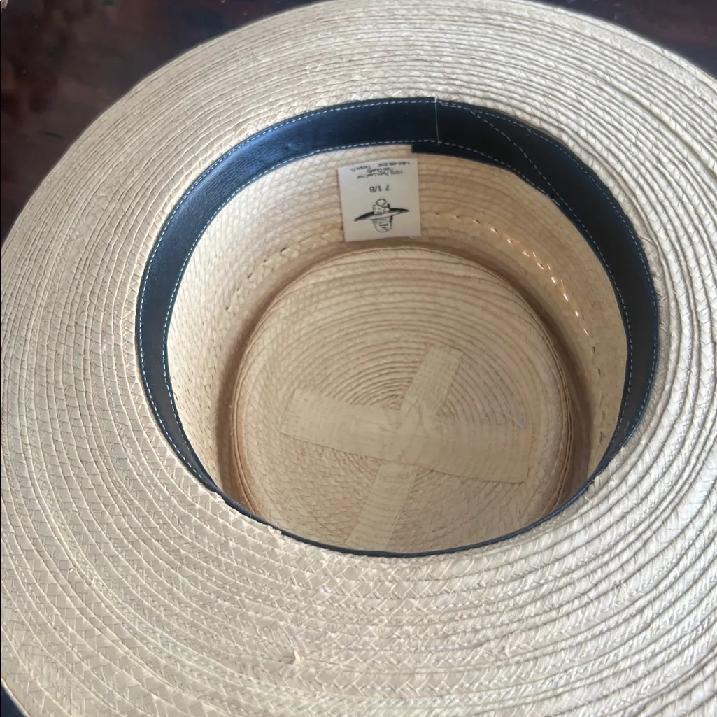 La Giralda Palm Leaf Womens Hat Maya Quiche Indians Guatemala Size 7 1/8 Tan - Image 5