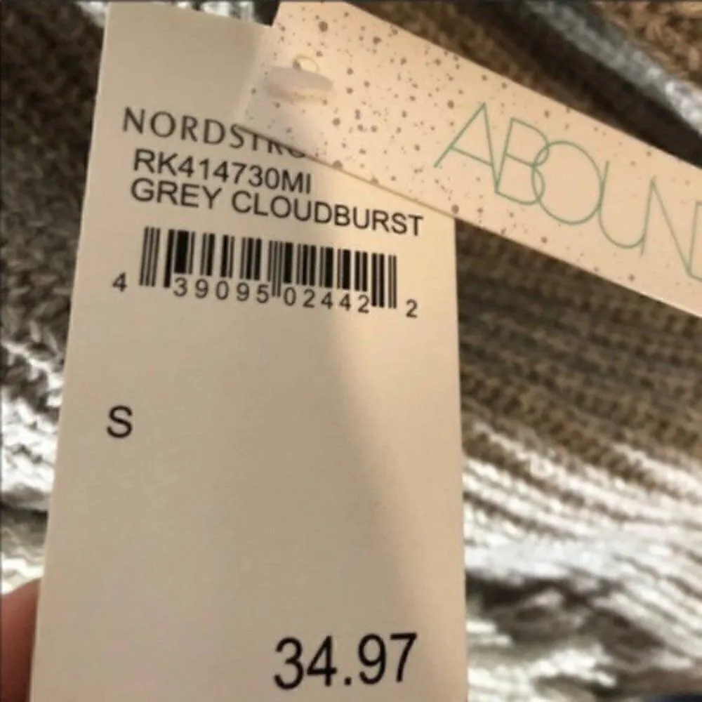 Abound Cable Knit Fringe Sweater Pullover Grey S - Image 8