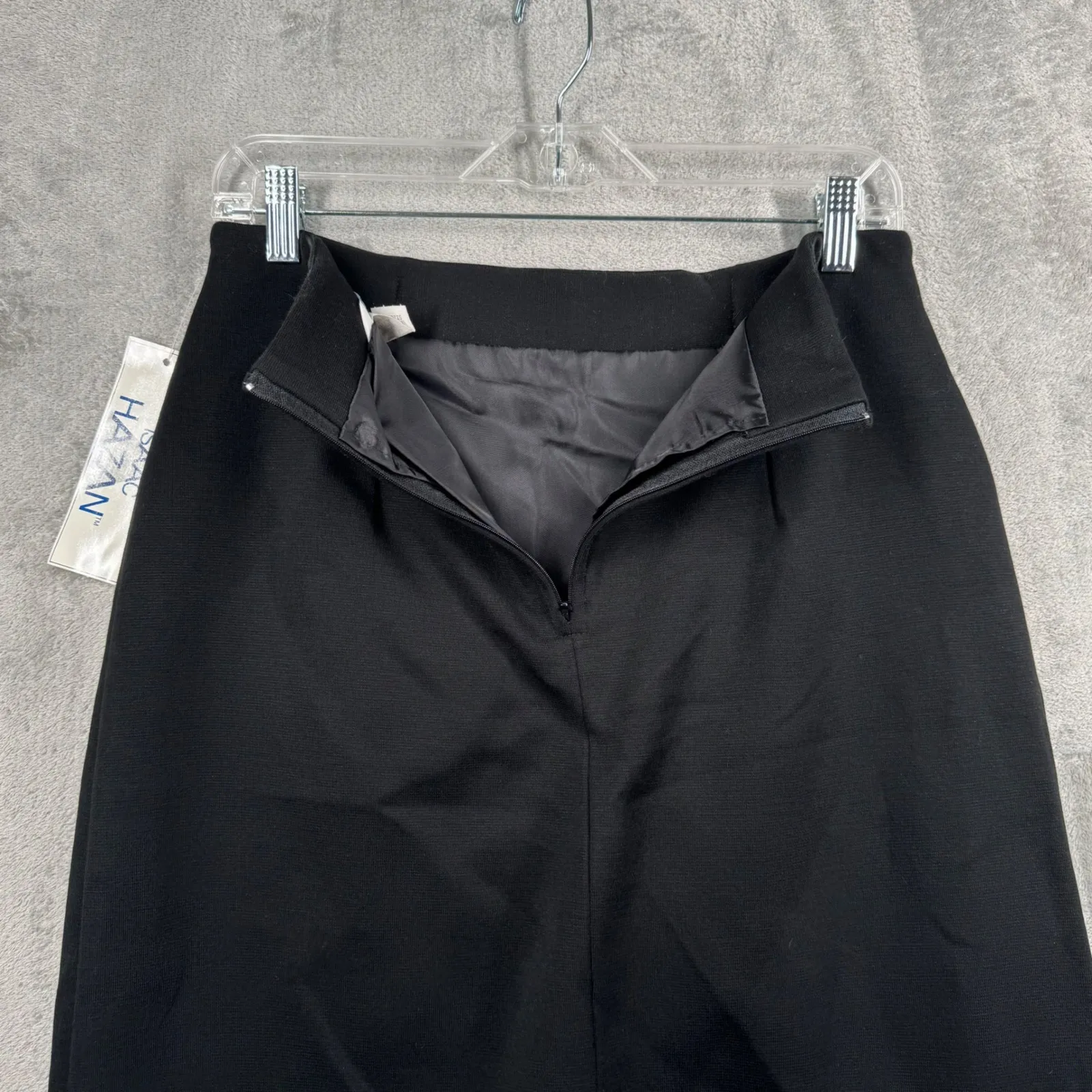 Isaac Hazan Skirt Size 6 Black Mini Silver Buckle Preppy Mod Indie Sleaze Y2K - Image 5