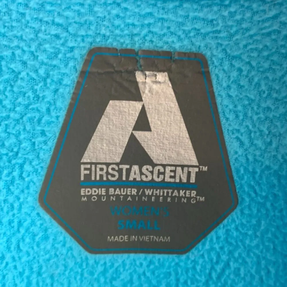 Eddie Bauer First Ascent Light Blue & Gray Fleece Quarter Zip Jacket - Image 3