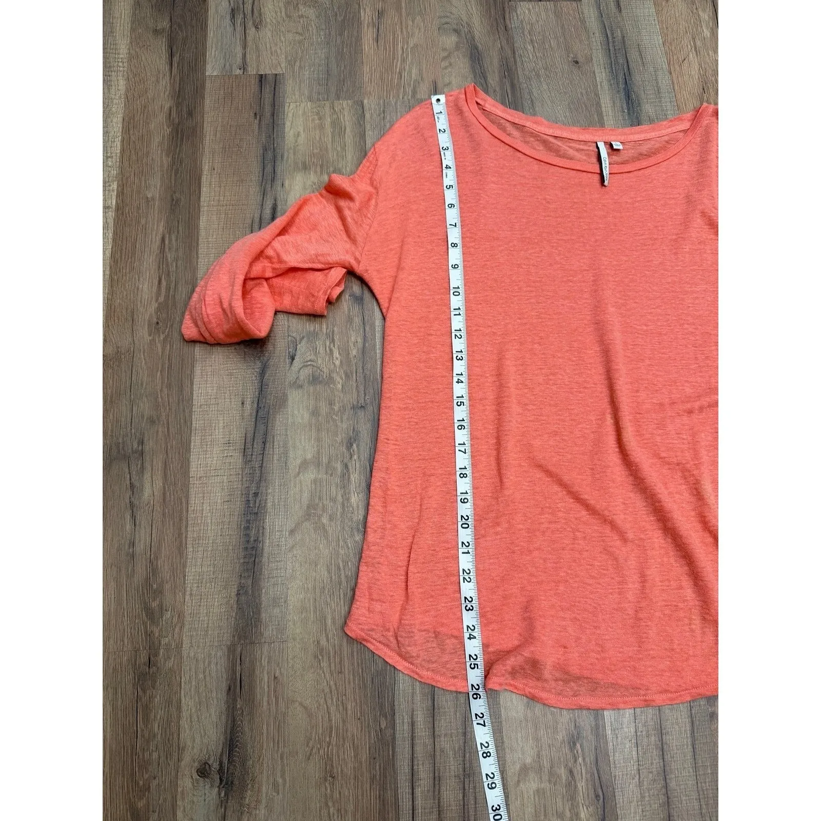 Calvin‎ Klein Jeans 100% Linen Lightweight Long Sleeve Top Coral L - Image 6