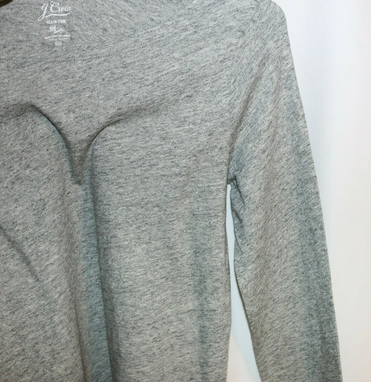 Gray Boat neck t shirt 3/4 Heather Graphite tee 2xs - Image 3