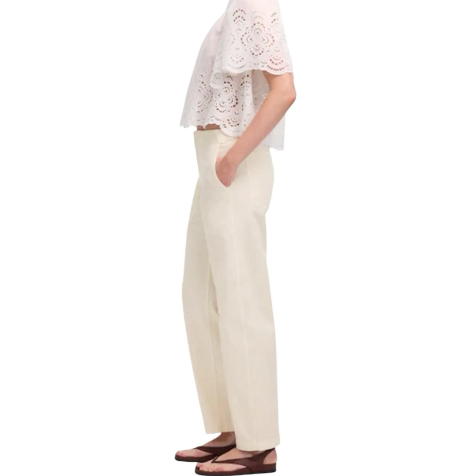 NWT Madewell Tapered Leg Utility Pants Ivory White Jeans Women’s Size 29 - Image 3
